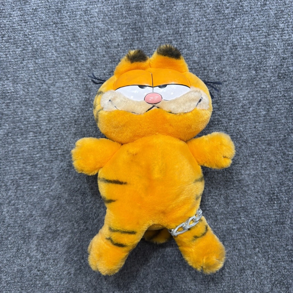 Vintage 1980s GARFIELD THE CAT Plush Stuffed Animal Fun Farm 1981 11" Rare!!